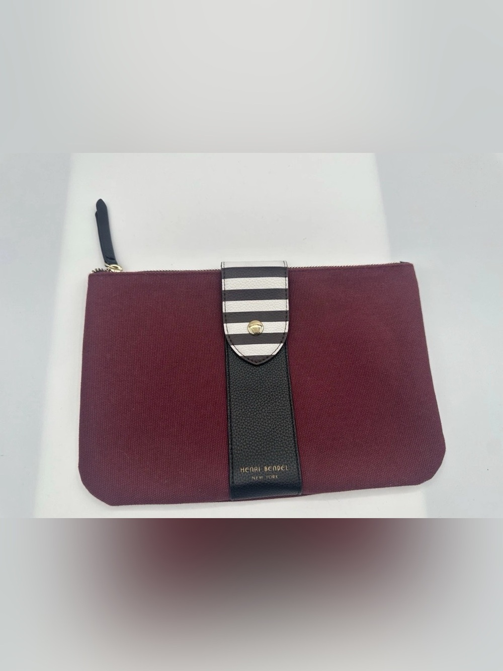 henri bendel Burgundy Canvas Pouch